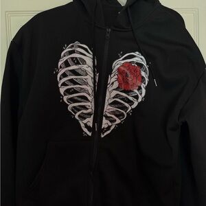 Skeleton flower heart jacket